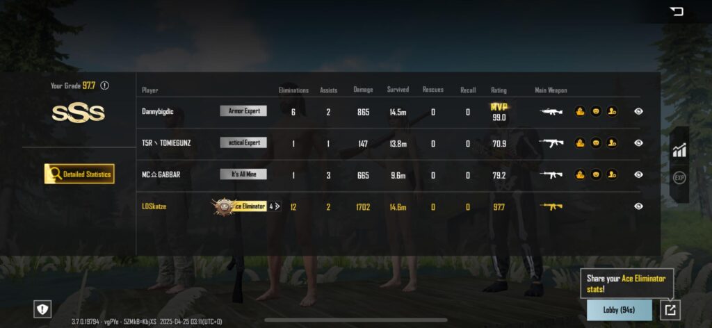 So, 12 kills, 1700 damage, 2 assists, Ace eliminator, and still didn’t get MVP 💀💀