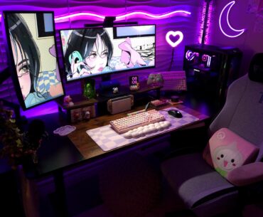 my gaming setup 💜🎀💁🏻‍♀️📞