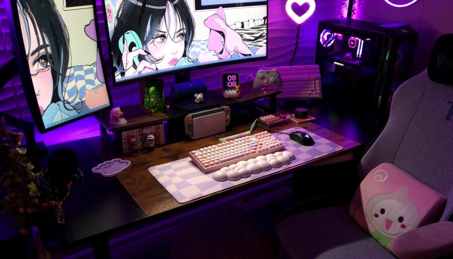 my gaming setup 💜🎀💁🏻‍♀️📞