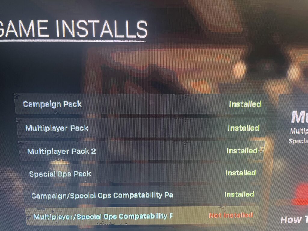 Can’t download the Multiplayer/Special Ops Compatibility Pack.