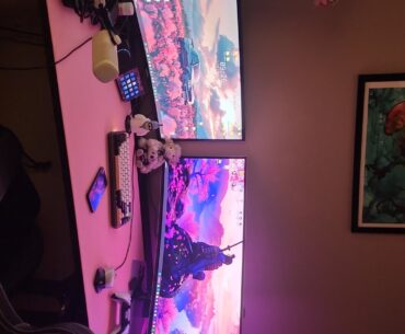 Just moved cross states here's my temporary setup while the pc parts ship.