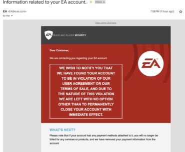 Finally broke down and made an EA account for Humble Bundle keys. Closed 4 days later with no listed reason. Haven't even played a game yet.