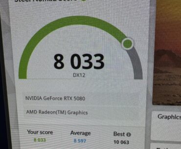 Steel Nomad before and after OC RTX 5080 results