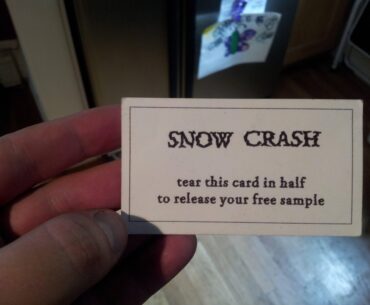 "Hey, Hiro," the black-and-white guy says, "you want to try some Snow Crash?"