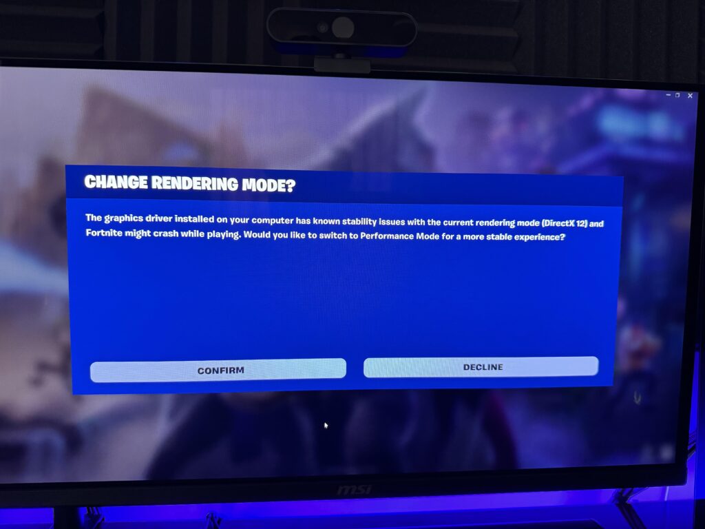 Fortnite not recommending latest nvidia drivers as well now…