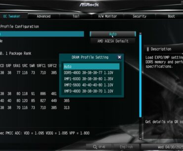 AsRock Deskmini X600 Ryzen 5 8600G: overclock/undervolt RAM/CPU