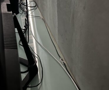 How would you cable manage on a desk like this. (more in comments)