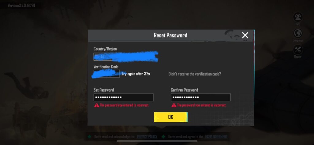 Not letting me reset my password