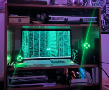 Made a cozy YouTube/movie setup out of a bookcase for when I'm in bed :))