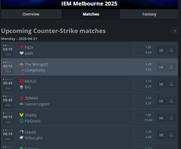 IEM Melbourne opening day schedule (times in CET)