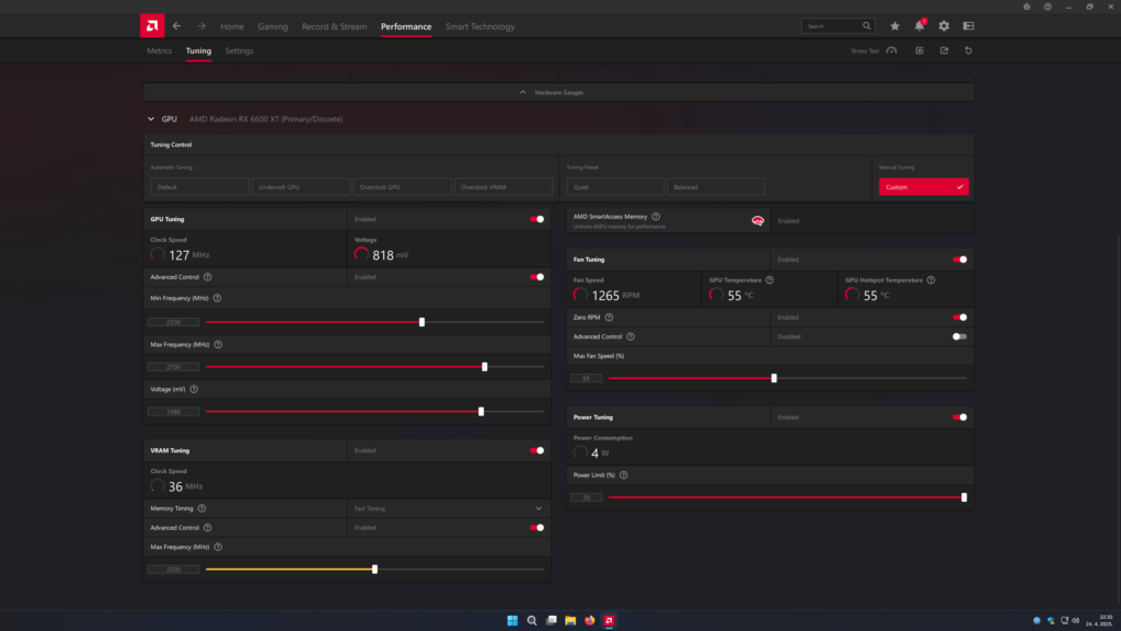 My RX 6600 XT setup. Undervolt and Overlock, would love to get some feedback