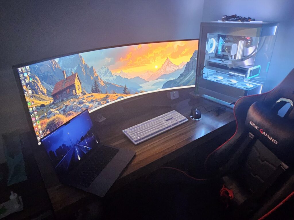 My current setup (sorry about the quality)