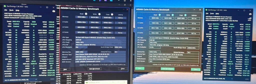 Help – 8000CL30 – 9950X3D – Different Write Speeds With Different Motherboards? Help - 8000CL30 - 9950X3D - Different Write Speeds With Different Motherboards?