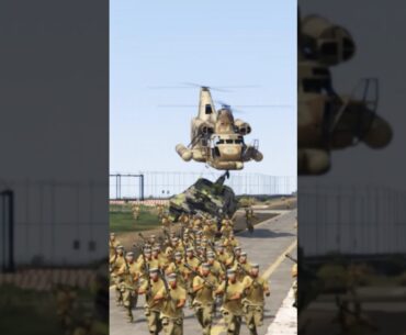 Lots Of Iranian Powerful Soldiers Jump Over A Cargo Helicopters To A Surprise Entery In Israel Gta-5