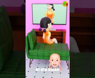GTA V TURN ON THE CARTOON SQUID GAME GIRL DOLL #SHORTS | R1 GTA RIHAN