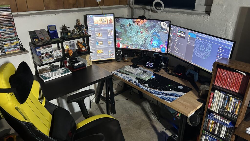 Unfinished basement set up