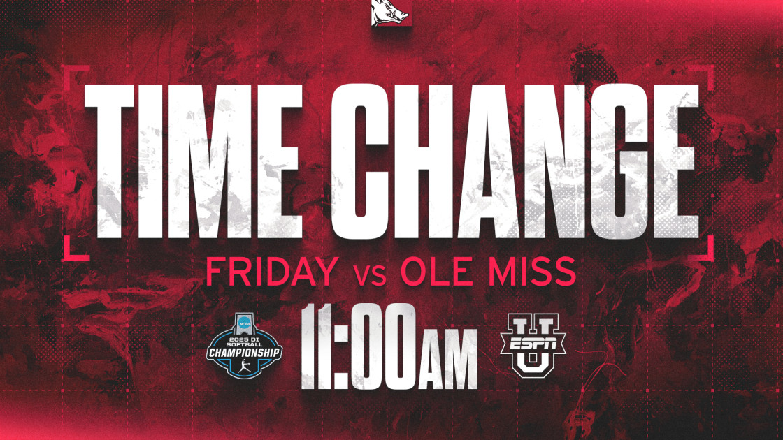 Hogs’ Super Regional Game with Ole Miss Moved to 11 a.m. on Friday Hogs’ Super Regional Game with Ole Miss Moved to 11 a.m. on Friday