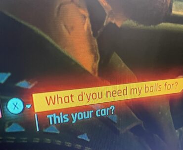 This is what happens when you look away from cyberpunk dialogue