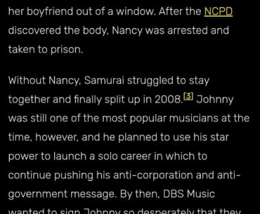 Is this right? Nancy was playing with Samurai in Johnny's memory of the day he "died."