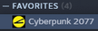 the steam library icon for cyberpunk 2077 changed