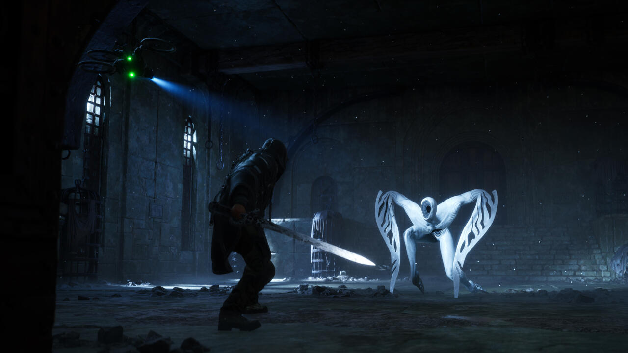 The enemy design leans into unnerving aesthetics.