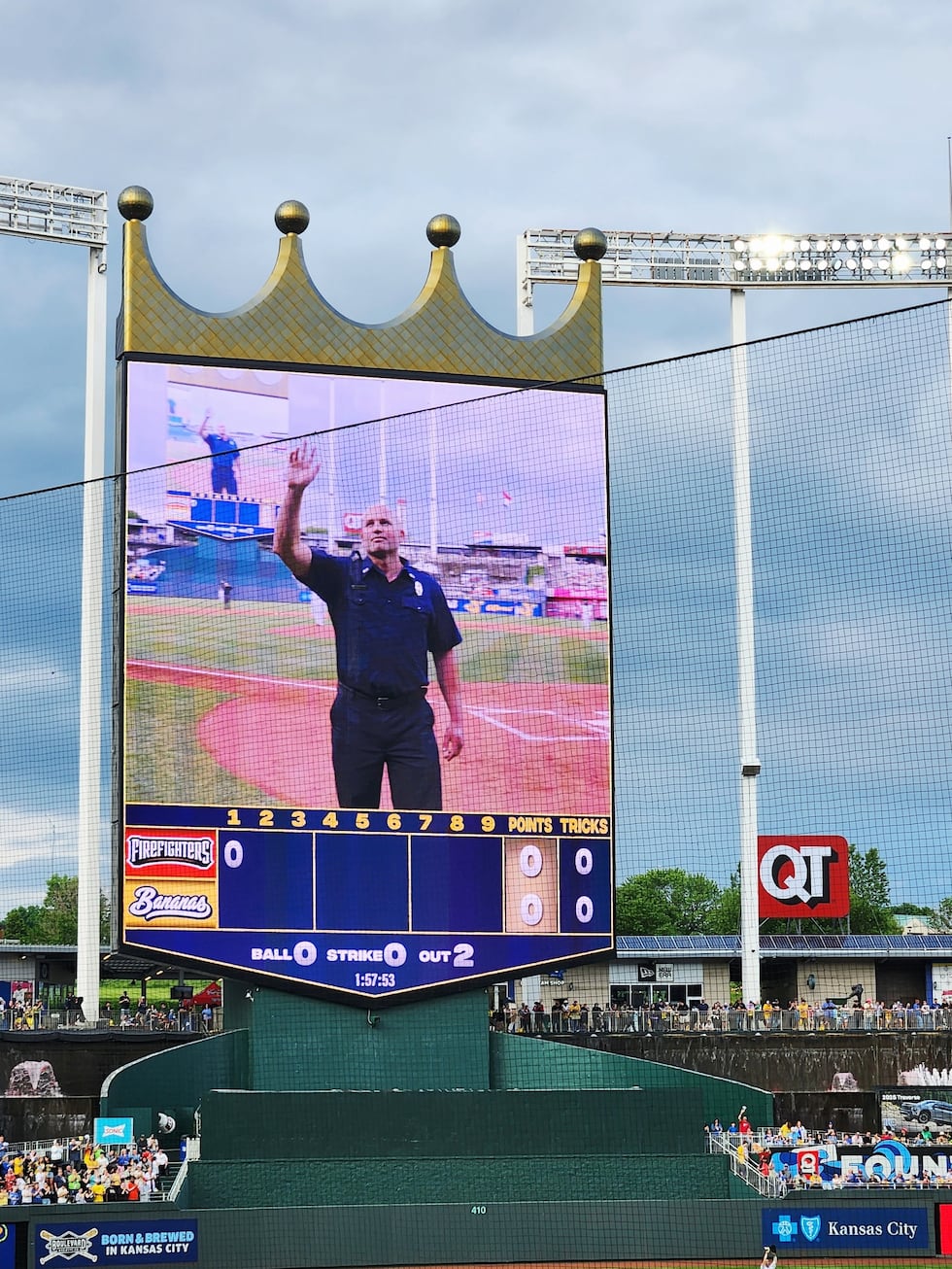 Brandon Hullinger was honored at Saturday's game for his off-duty lifesaving efforts.