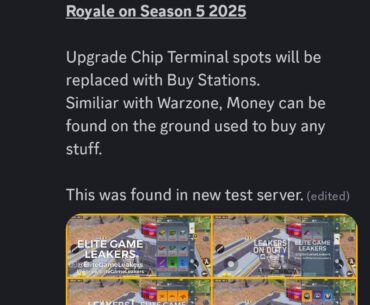 They're adding the buy station and money as ground loot that was scrapped before in CODM