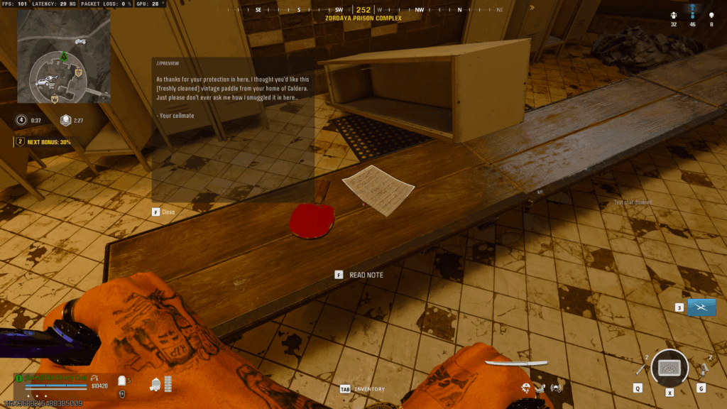Found an interesting little secret in WZ. Bottom of prison, in the showers. Not sure why this is the reference they make to Caldera, besides the whole "vacation" aspect of it