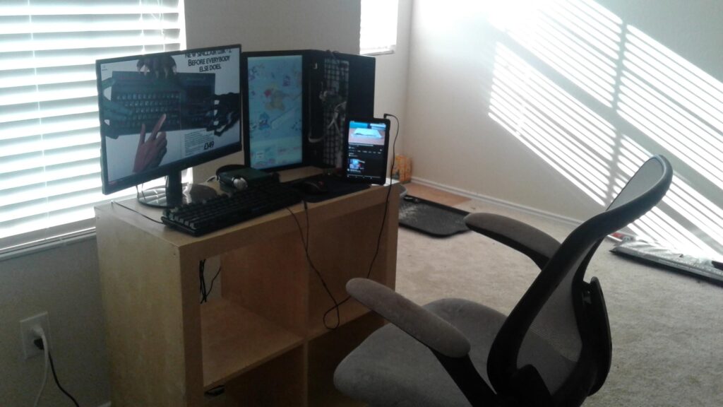 my cursed battlestation. this took me an entire day to set up, lol