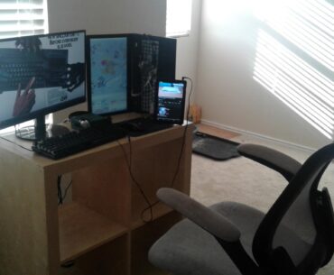 my cursed battlestation. this took me an entire day to set up, lol