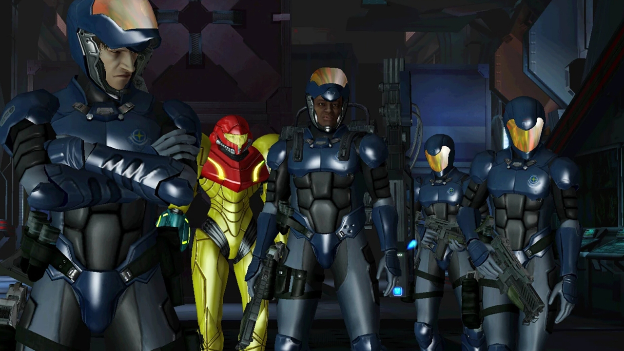 Screenshot from the video game Metroid: Other M (2010).