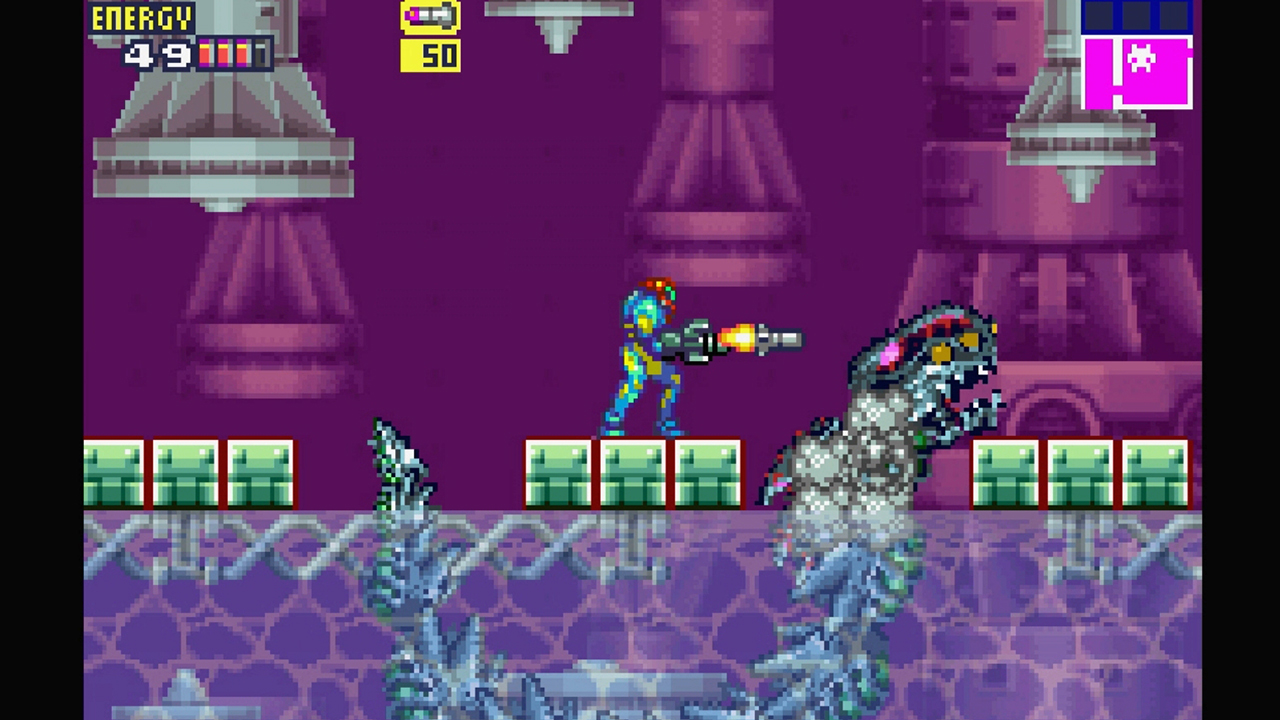 Screenshot from the video game Metroid Fusion (2002).