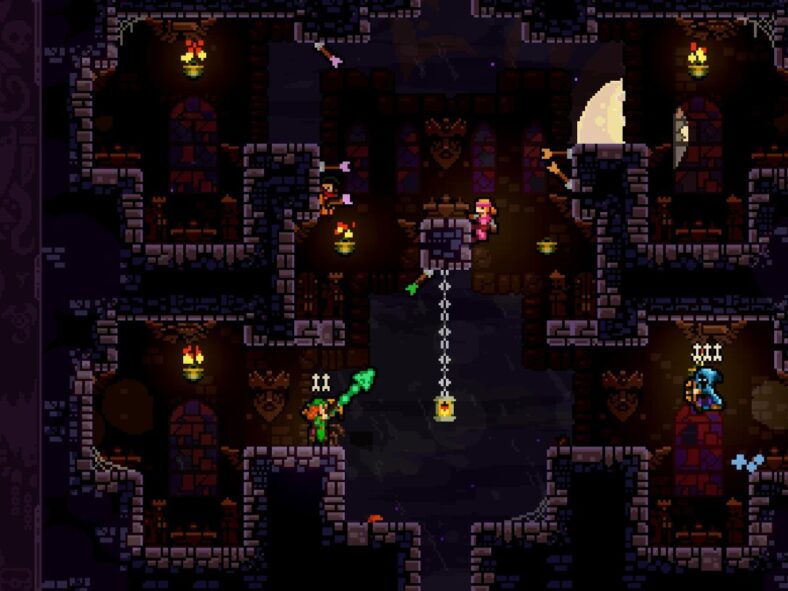 Gameplay of Towerfall Ascension (2014), Maddy Makes Games Inc, Screenshot via Steam
