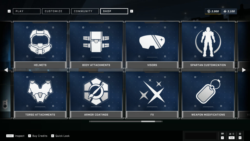 New Exchange folders as seen in the Halo Infinite UI.