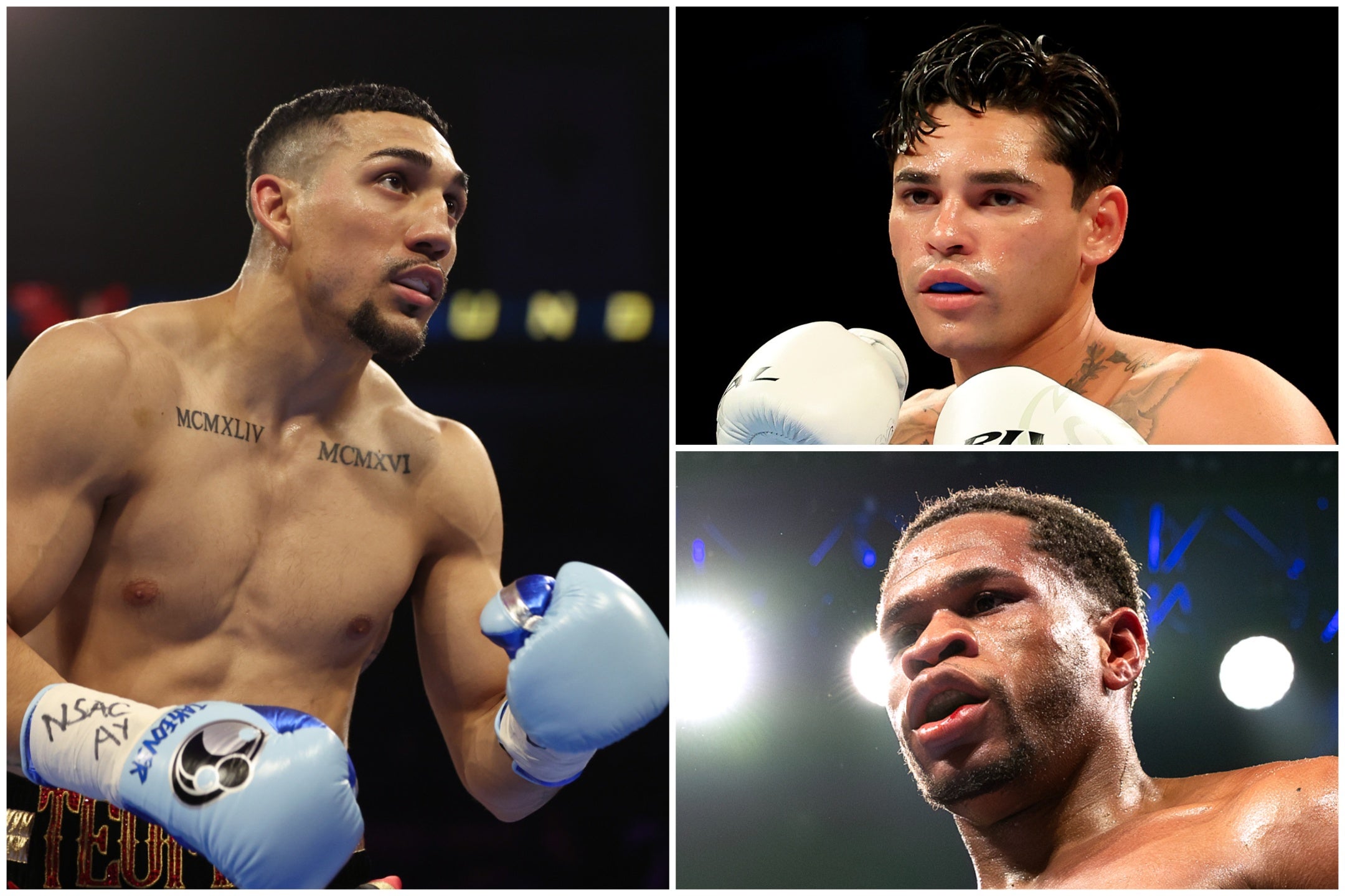 Square bashers: (clockwise, from left) Teofimo Lopez, Ryan Garcia and Devin Haney