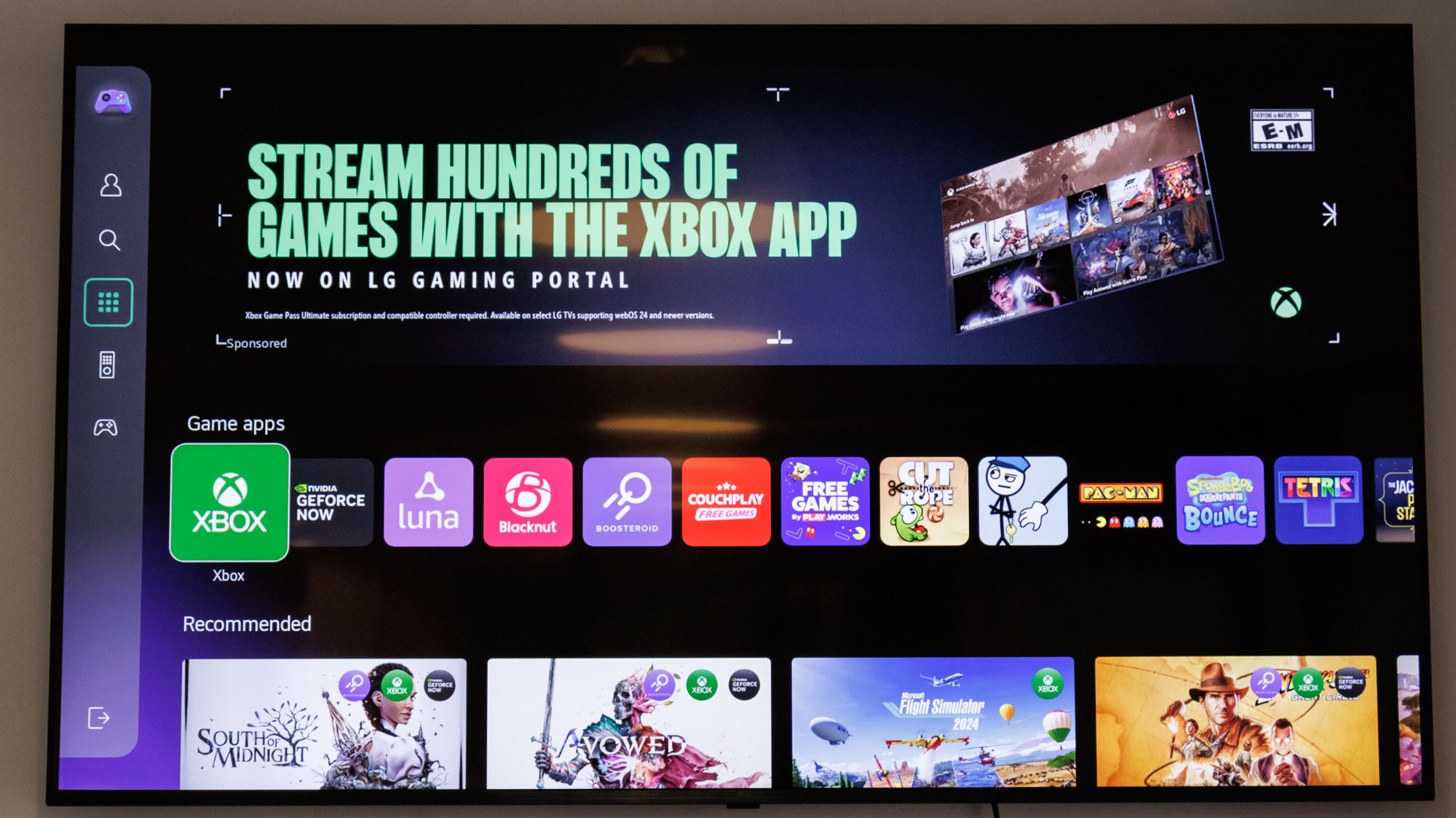 LG TV with gaming portal