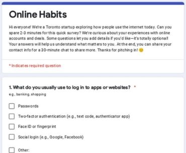 Your Online Habits: A Quick 2-Min Survey (Toronto Startup)