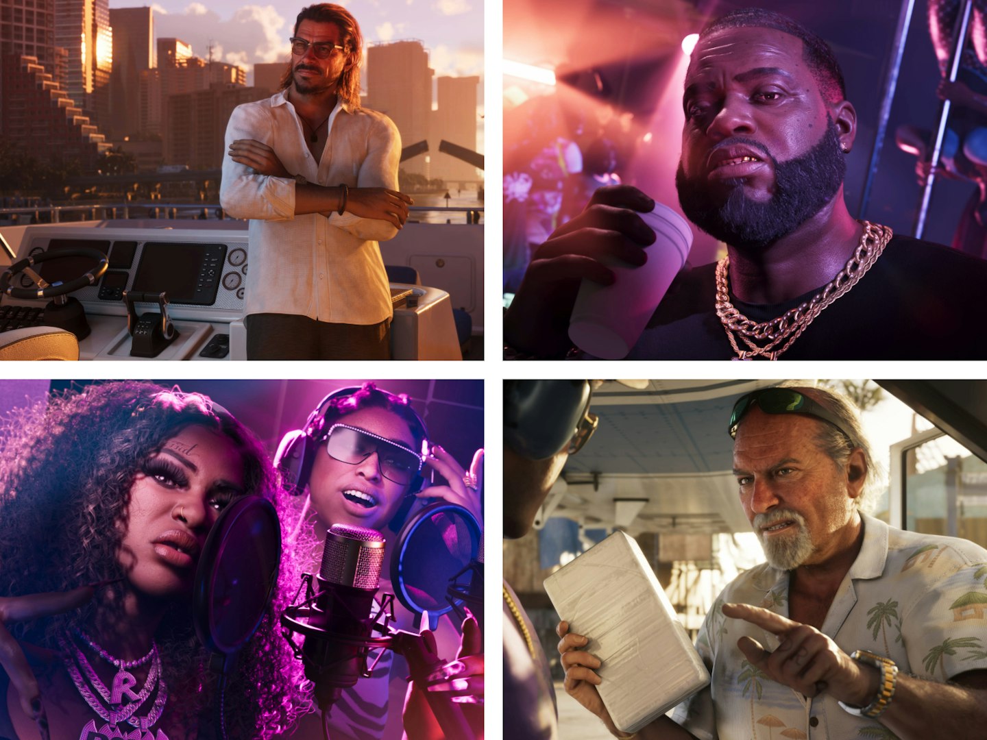 GTA VI characters Raul Bautista, Brian Heder, Real Dimez, Boobie Ike. Games like GTA to play.