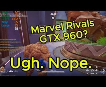 Not strictly overclocking, but a fun test. Marvel Rivals on a GTX 960 + 12600KF — 94 FPS at 30% render scale
