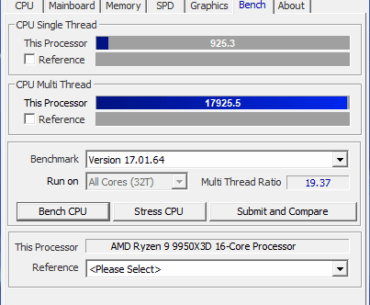 9950X3D and 96gb DR Hynix M die OC results