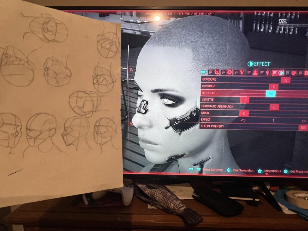 I use my Cyberpunk Character to practice drawing I use my Cyberpunk Character to practice drawing