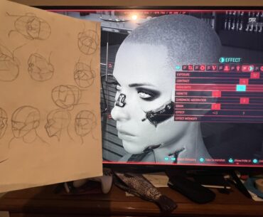 I use my Cyberpunk Character to practice drawing