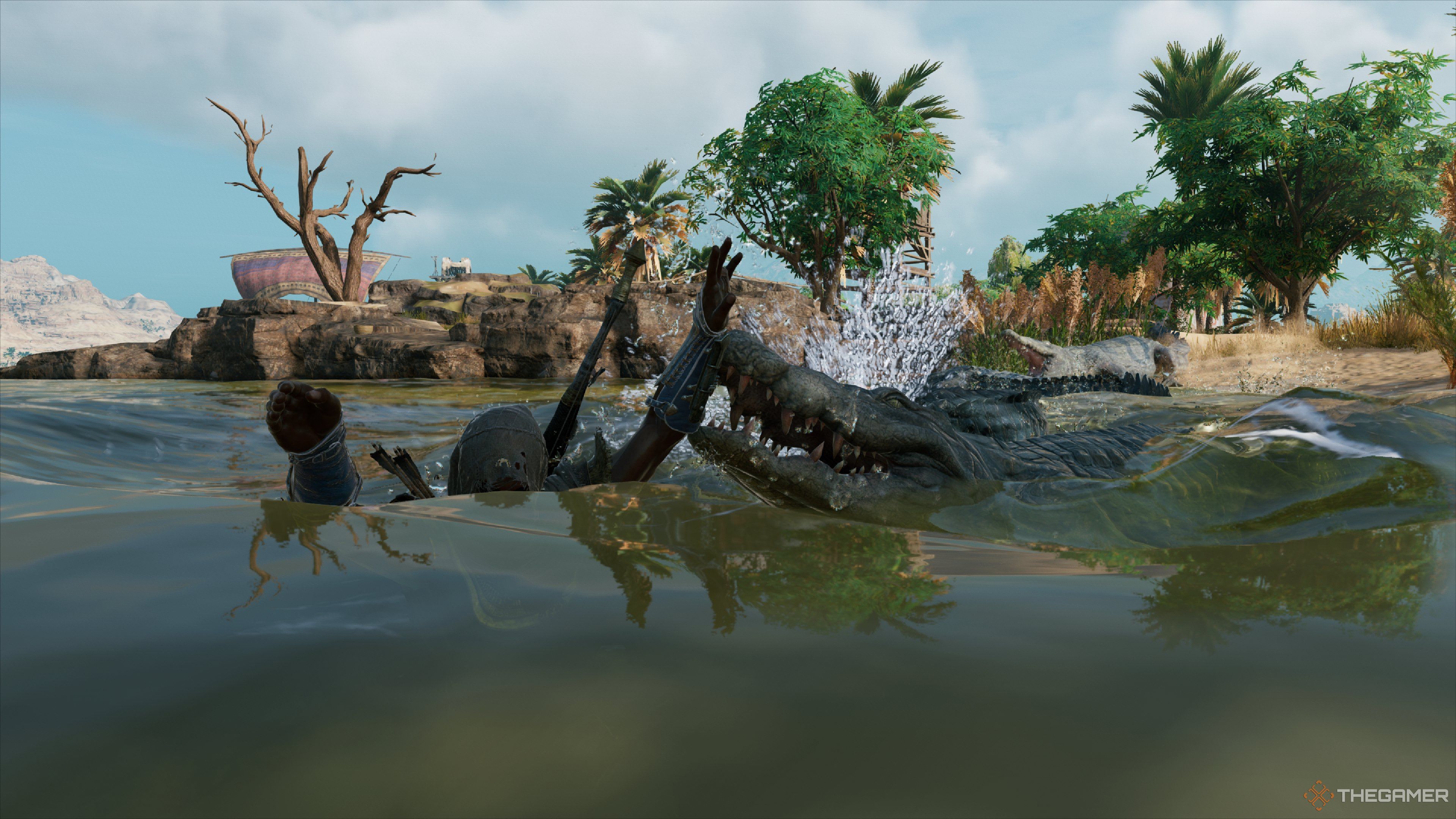 Being eaten by crocodiles in Assassin's Creed Origins.