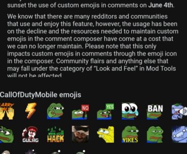 RIP our subreddit emojis come june 4th.