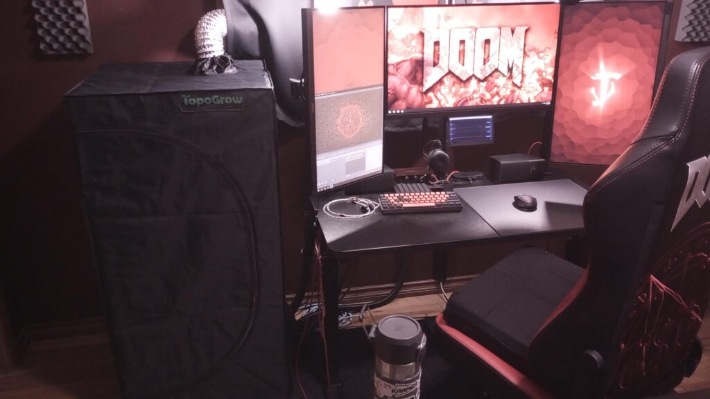 Put my PC's in a "grow tent" to exhaust the hellfire out of my window this summer.