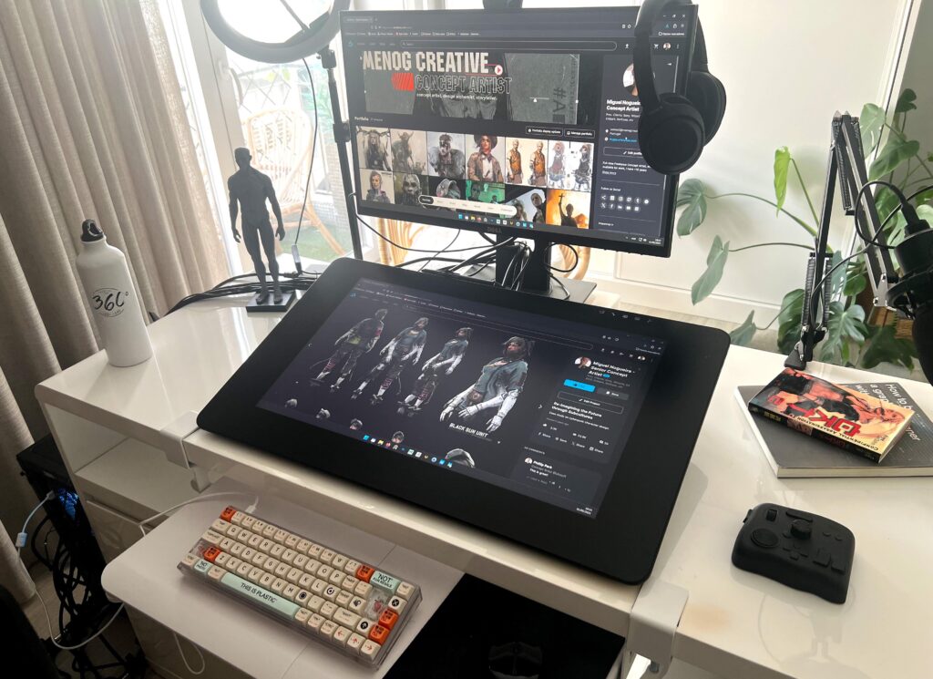 Had a bland office, geared it up, put up some posters, got a new wacom, feeling a lot more productive now!