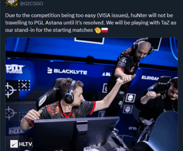 G2 to play with Taz for the opening matches of PGL Astana. (Hunter Vissa Issues)
