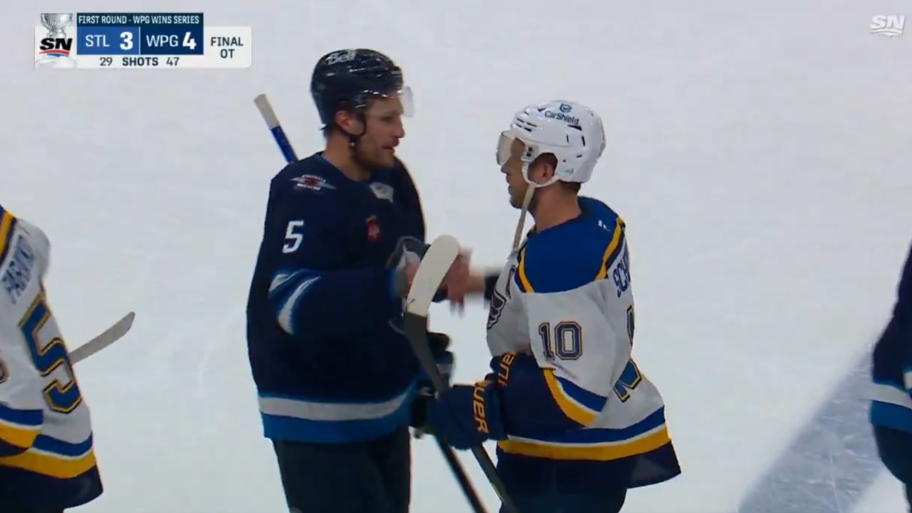 Schenn brothers share embrace in handshake line after Game 7 Schenn brothers share embrace in handshake line after Game 7