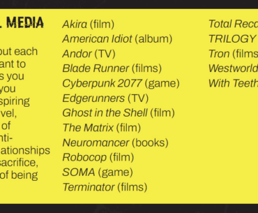 Working on a cyberpunk TTRPG and there's room in my media recs. section. Anything you'd add?