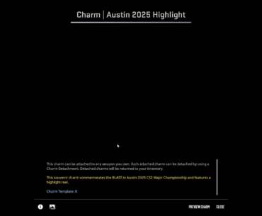 Austin Major Highlight Charm ingame